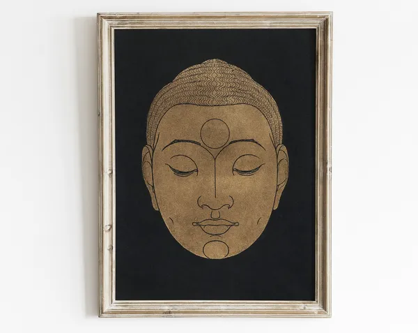 Buddha Statue Yoga Art Print, Boho Meditation