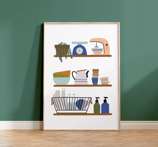Modern Kitchen Wall Art Poster, Dining Room Decor