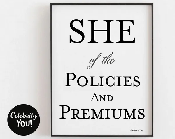 Insurance Agent Office Decor Funny Woman Desk Print