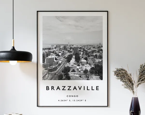 Brazzaville Travel Poster, African Travel Art Print