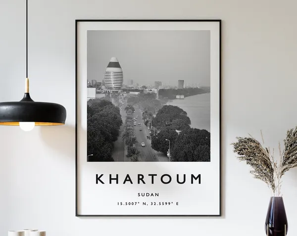 Khartoum Travel Poster, African Travel Art Print