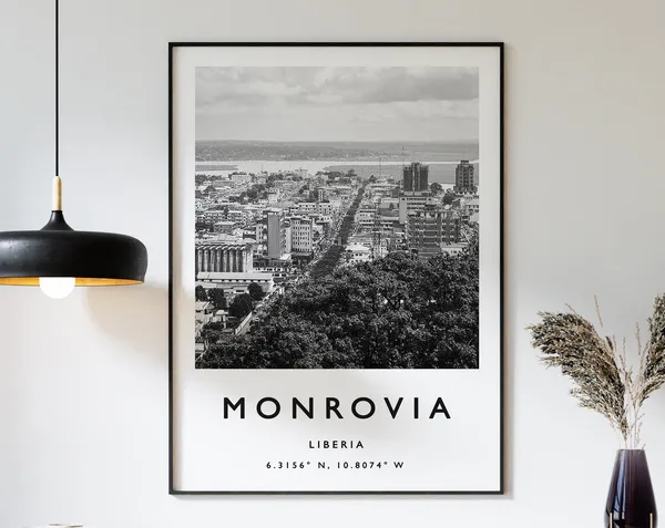 Monrovia Travel Poster, African Travel Art Print