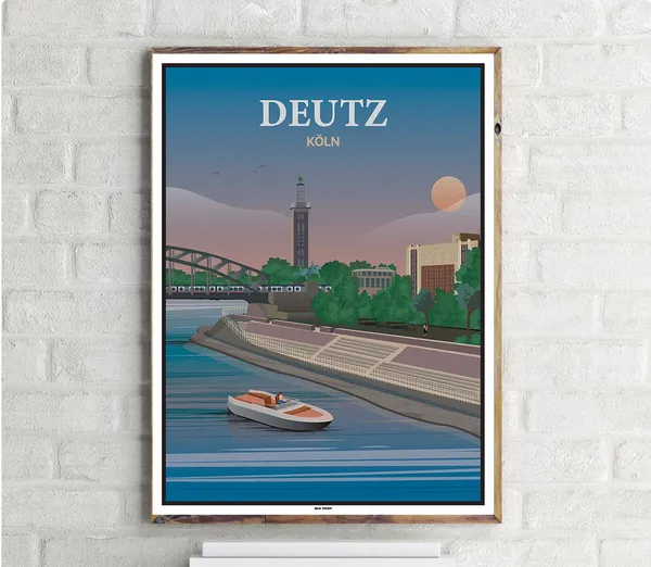 Kln Deutz 1 Vintage Travel Poster