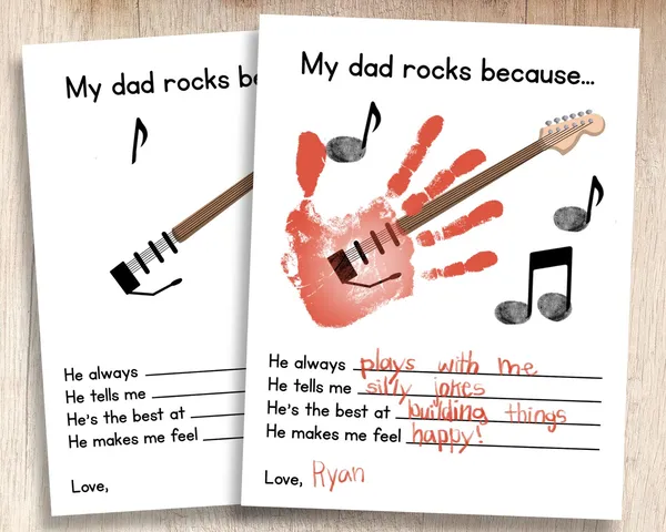 Father's Day Music Handprint Keepsake Art Print