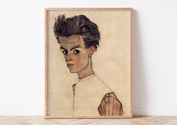 Egon Schiele Self Portrait Art Print