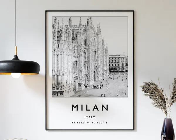 Milan Travel Poster, Italy European Art Print