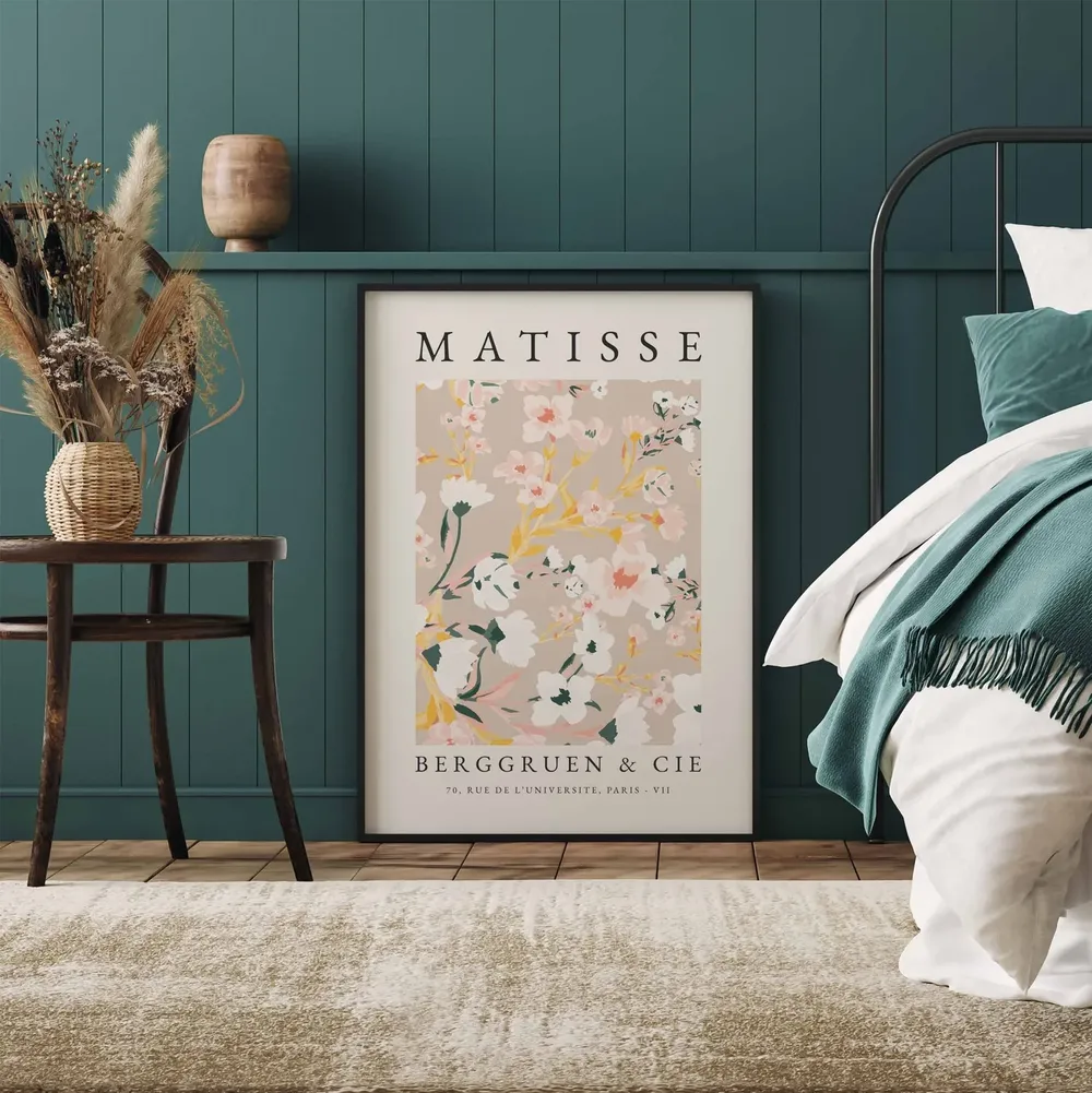Matisse-Inspired Pink Flower Boho Wall Art Print - Image 4