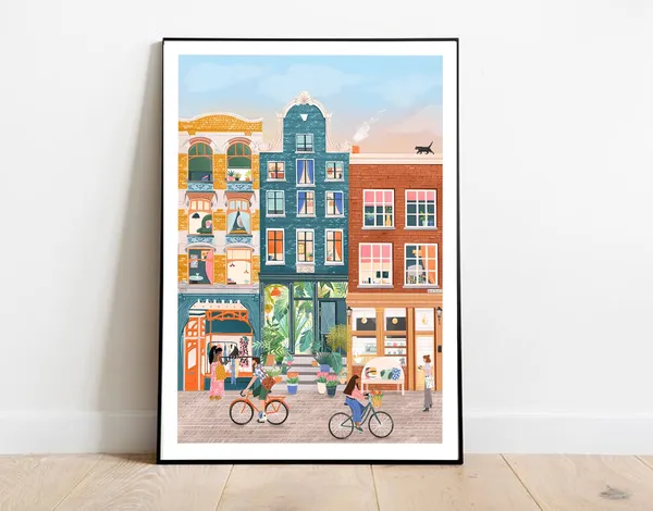 Amsterdam Travel Poster, Nine Streets Art Print