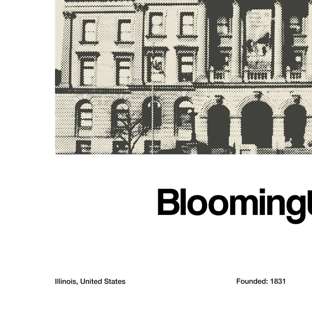 Bloomington Illinois Downtown Minimalist Art Print - Image 2