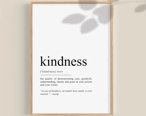 Kindness Definition Print, Dictionary Quote Poster