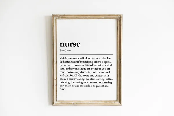 Nurse Definition Art Print, Nurse Office Decor