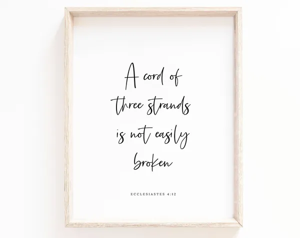 Ecclesiastes 4:12 Cord of Three Strands Art Print