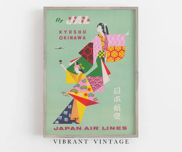 Japan Travel Poster, Vintage Japanese Culture Print