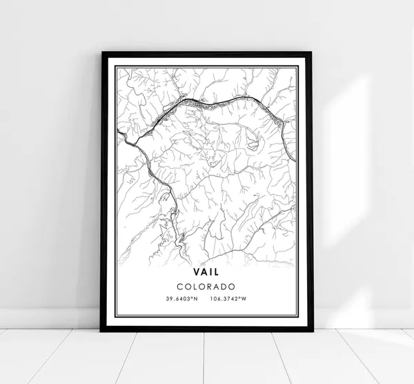 Vail Map Print, Colorado Travel Poster