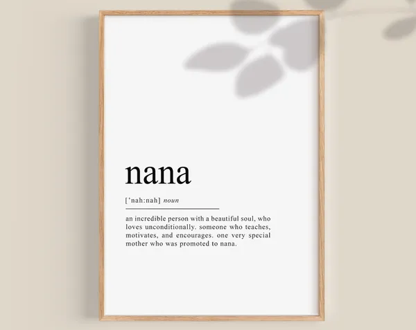 Nana Definition Art Print, Gift for Grandma