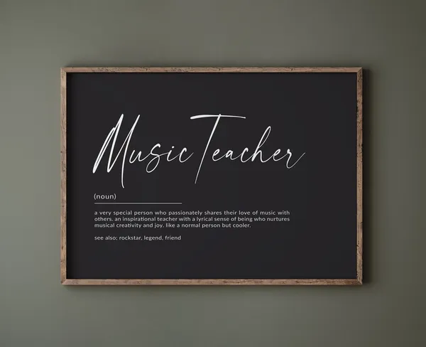 Music Teacher Gift Definition Poster Print