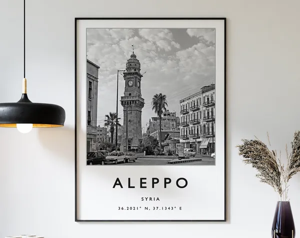 Aleppo Travel Poster, Middle East Travel Art
