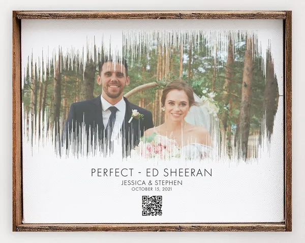 Soundwave QR Code First Dance Photo Gift Poster