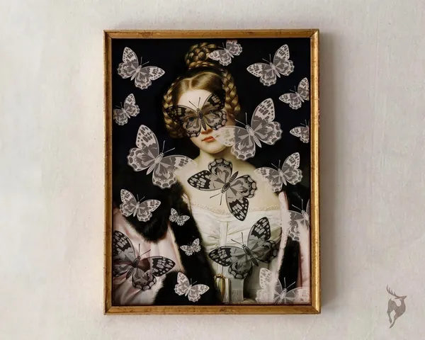 Butterfly Portrait, Maximalist Quirky Home Decor Art Print
