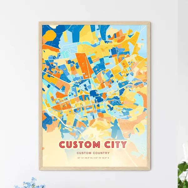 Custom City Map Two-Toned Art Print
