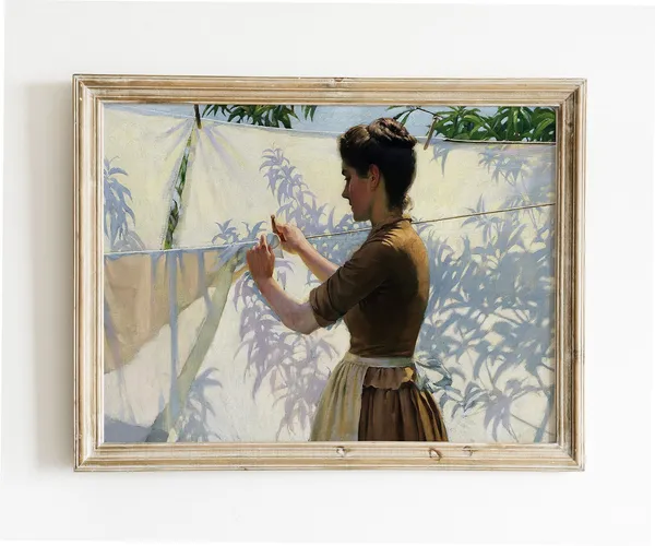 Vintage Woman Portrait Laundry Room Art Print