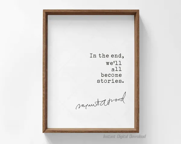 Margaret Atwood Quote, Literary Stories Poster