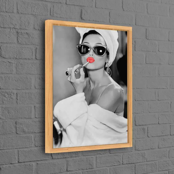Audrey Lip Art Print, Contemporary Fashion Portrait