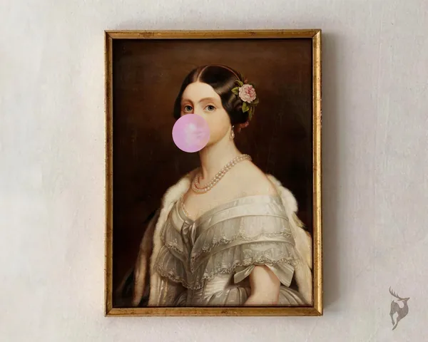 Bubblegum Portrait Eclectic Baroque Art Print