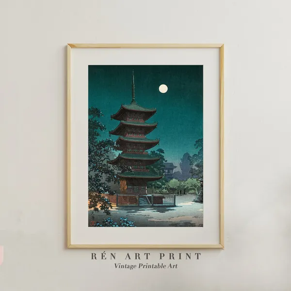 Vintage Japanese Art Print, Asian Wall Art