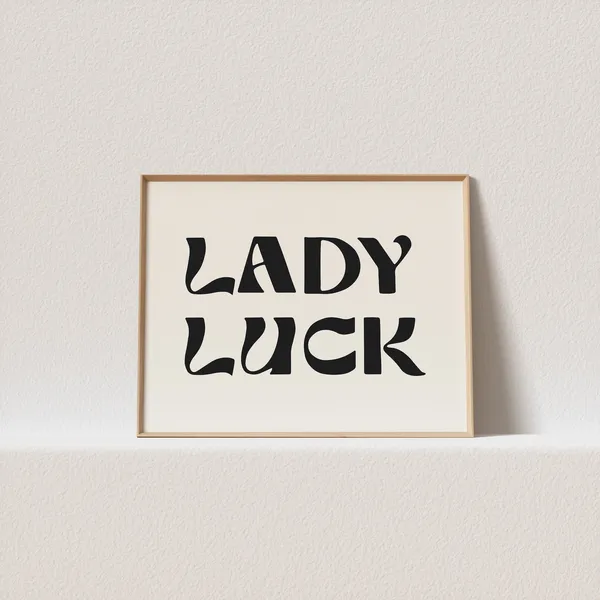 Lady Luck Retro Art Print, Gallery Wall Decor