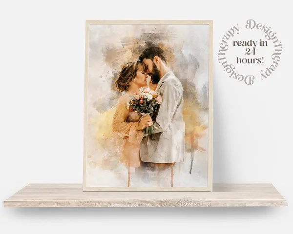 Watercolor Portrait Art Print, Personalized Portraits
