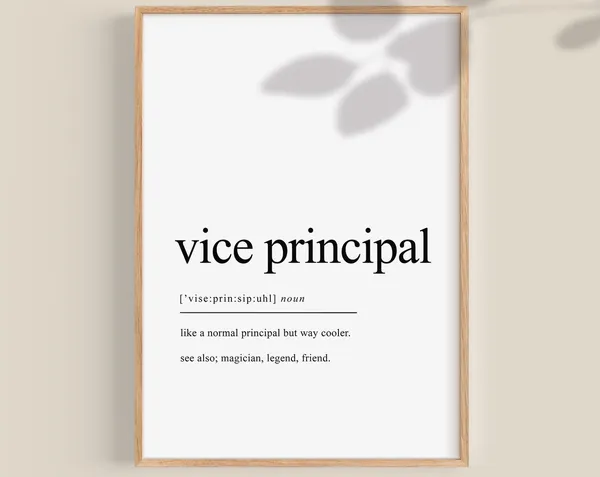 Vice Principal Definition Art Print, Teacher Gift