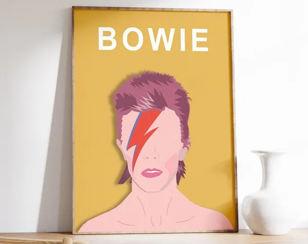 David Bowie Music Poster, Rock Music Art Print