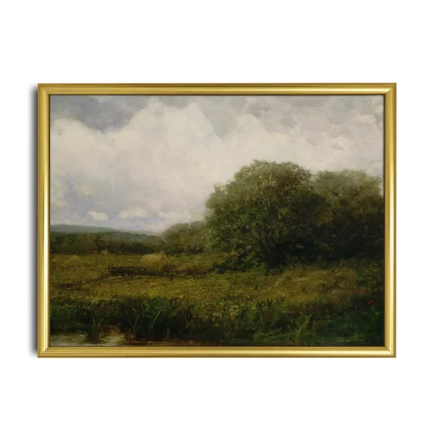 European Landscape Vintage Art Print, Haycart Bridge