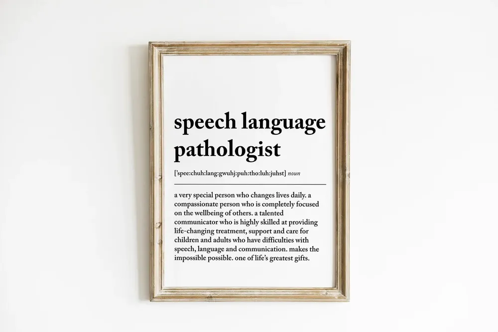 Speech Language Pathologist Definition Poster Print