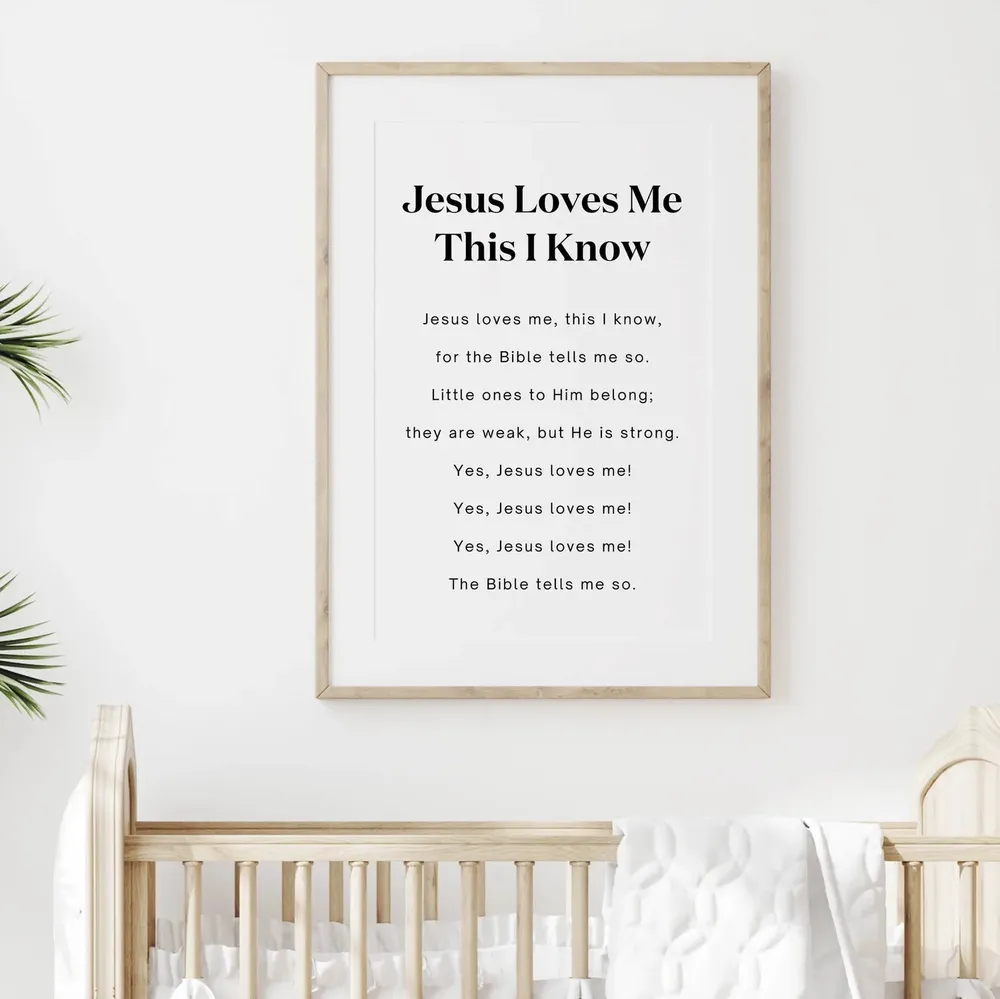 Jesus Loves Me Christian Nursery Wall Art Print - Image 2