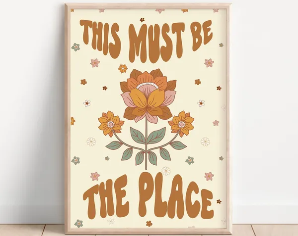 This Must Be The Place Retro Boho Music Poster