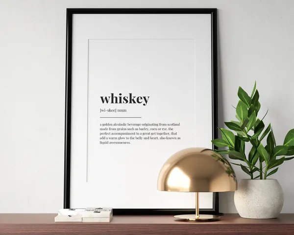 Whiskey Definition Quote Art Print, Funny Bar Decor