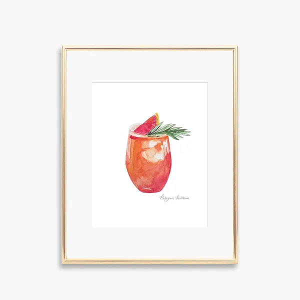 Aperol Spritz Watercolor Art Print