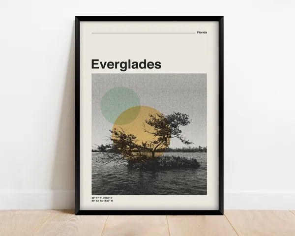 Everglades National Park Retro Travel Poster Print