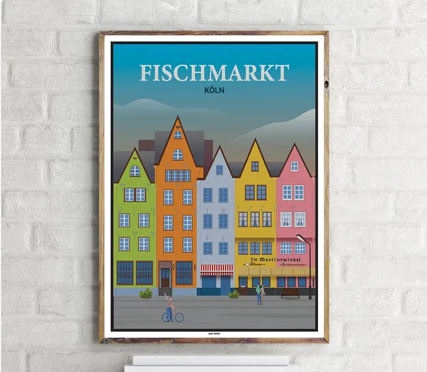 Fischmarkt 1 Vintage Travel Poster