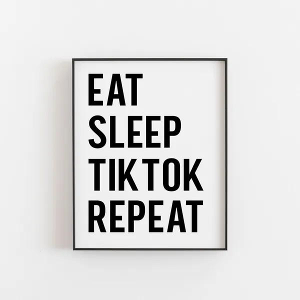 Eat Sleep Tiktok Repeat Social Media Art Print