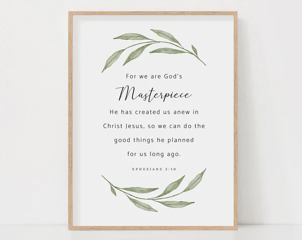 Ephesians 2:10 Bible Verse Botanical Art Print