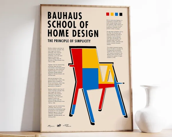 Retro Scandinavian Furniture Art Print, Vintage Swedish