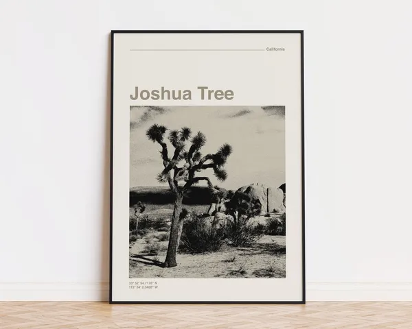 Joshua Tree National Park Minimalist Retro Travel Poster