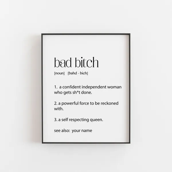 Bad Bitch Definition Personalized Women Art Print