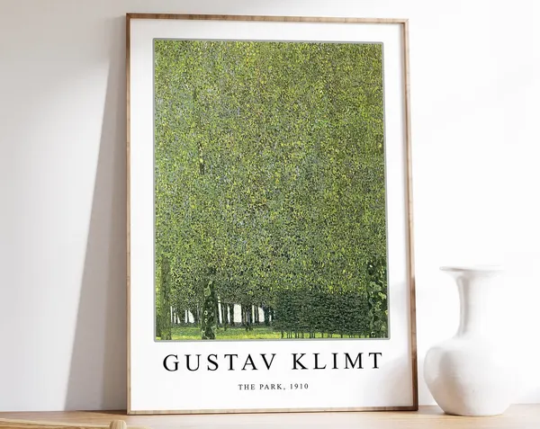 Gustav Klimt The Park Art Print, Floral Art Nouveau