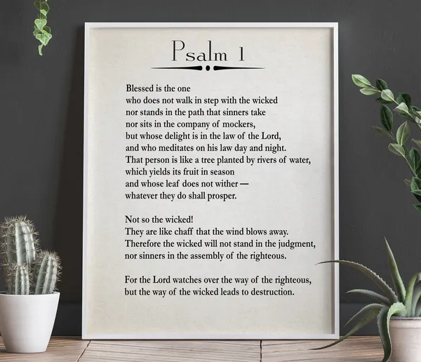 Psalm 1 Poster Print, Scripture Decor