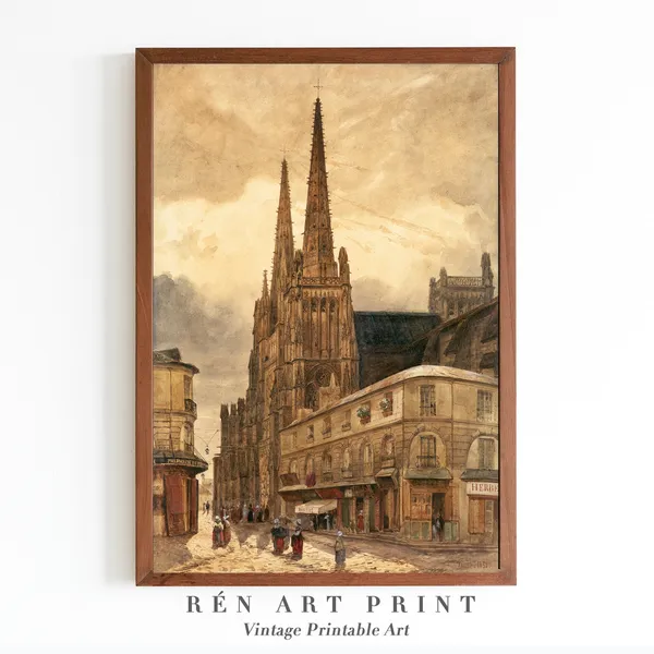 Antique Cityscape Vintage Architecture Art Print