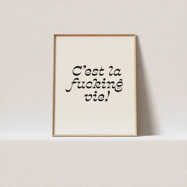 Retro Cest La Fucking Vie Typography Art Print